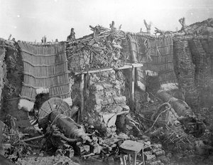 A Two Gun Battery During the Crimean War, c.1855 by Roger Fenton